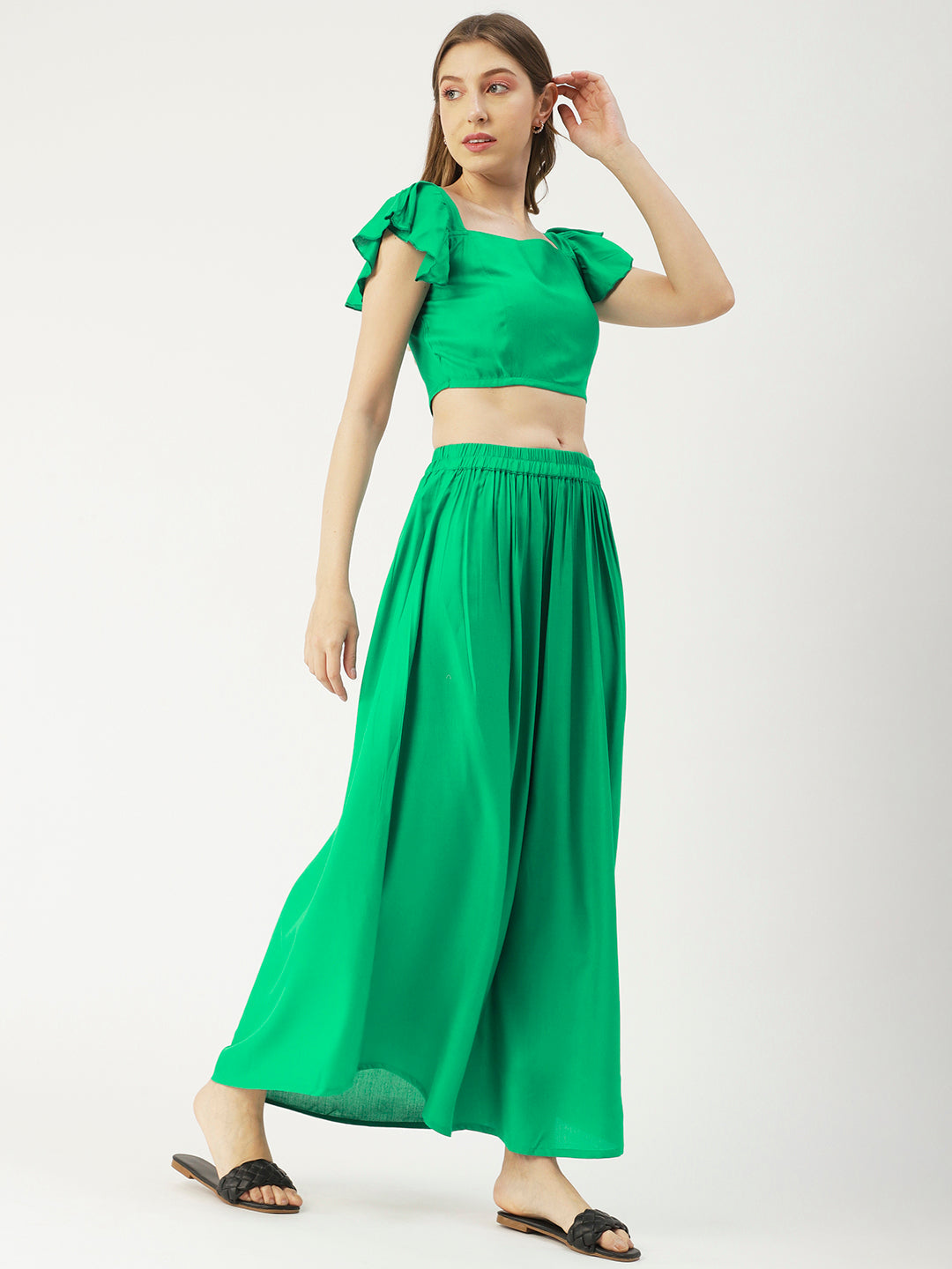 Summer Coord Set, Viscose 2 Pcs Crop