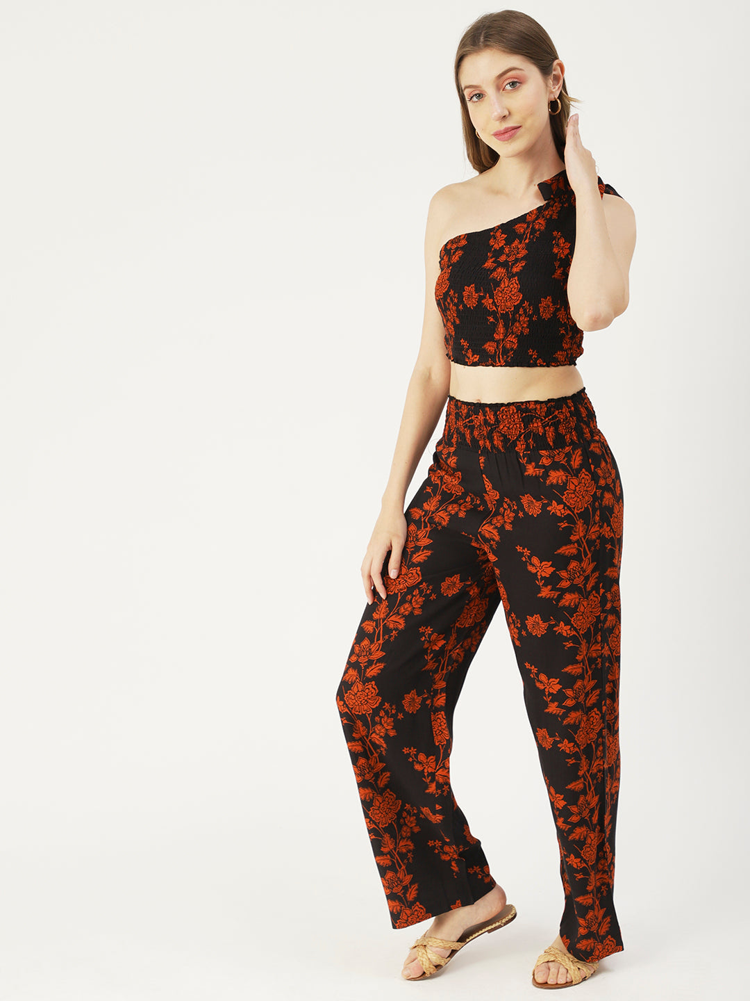 Women's Viscose Coord Set, Crop & Palazzo