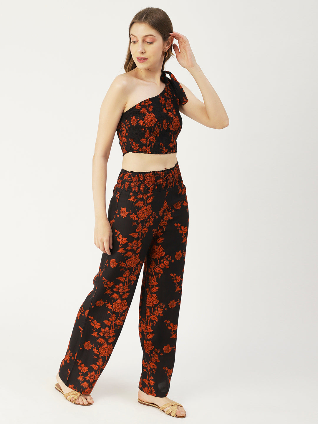 Women's Viscose Coord Set, Crop & Palazzo