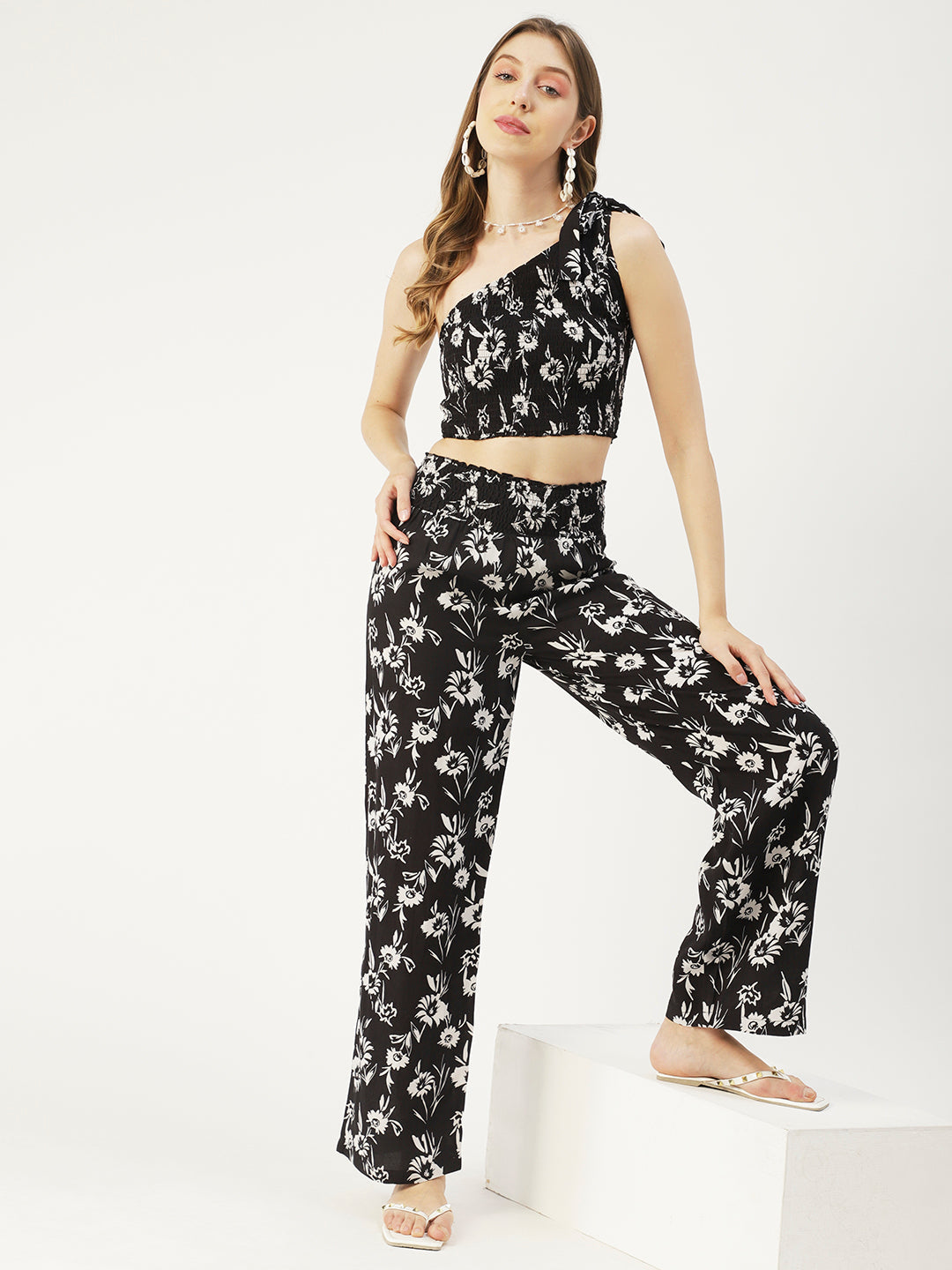Women's Viscose Coord Set, Crop & Palazzo