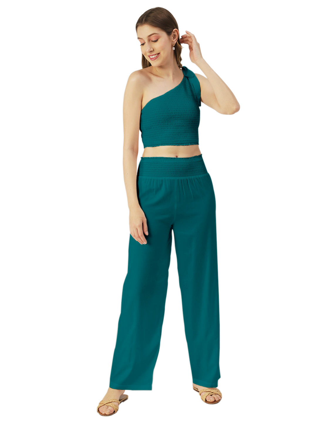 Women's Viscose Coord Set, Crop & Palazzo