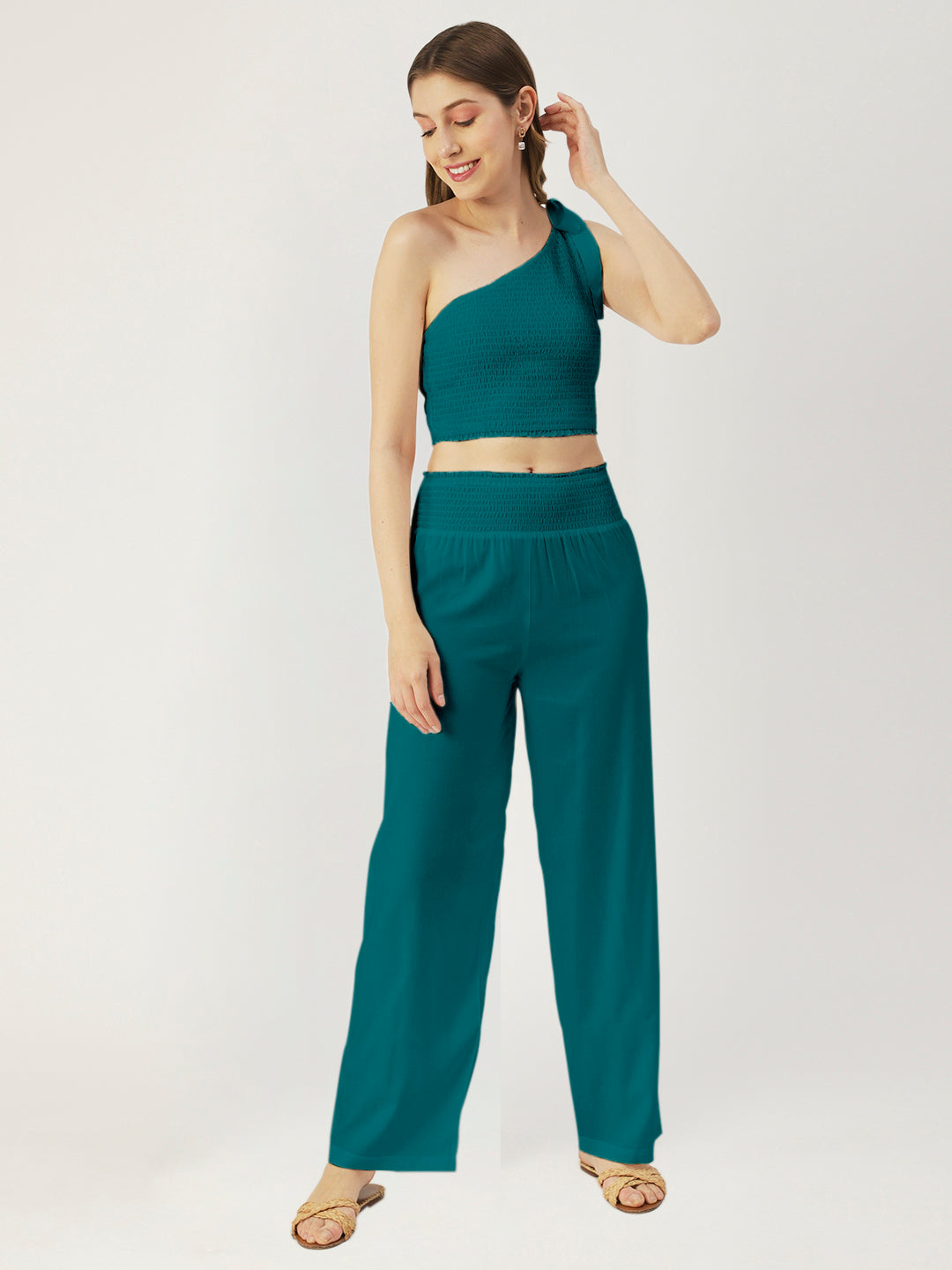 Women's Viscose Coord Set, Crop & Palazzo