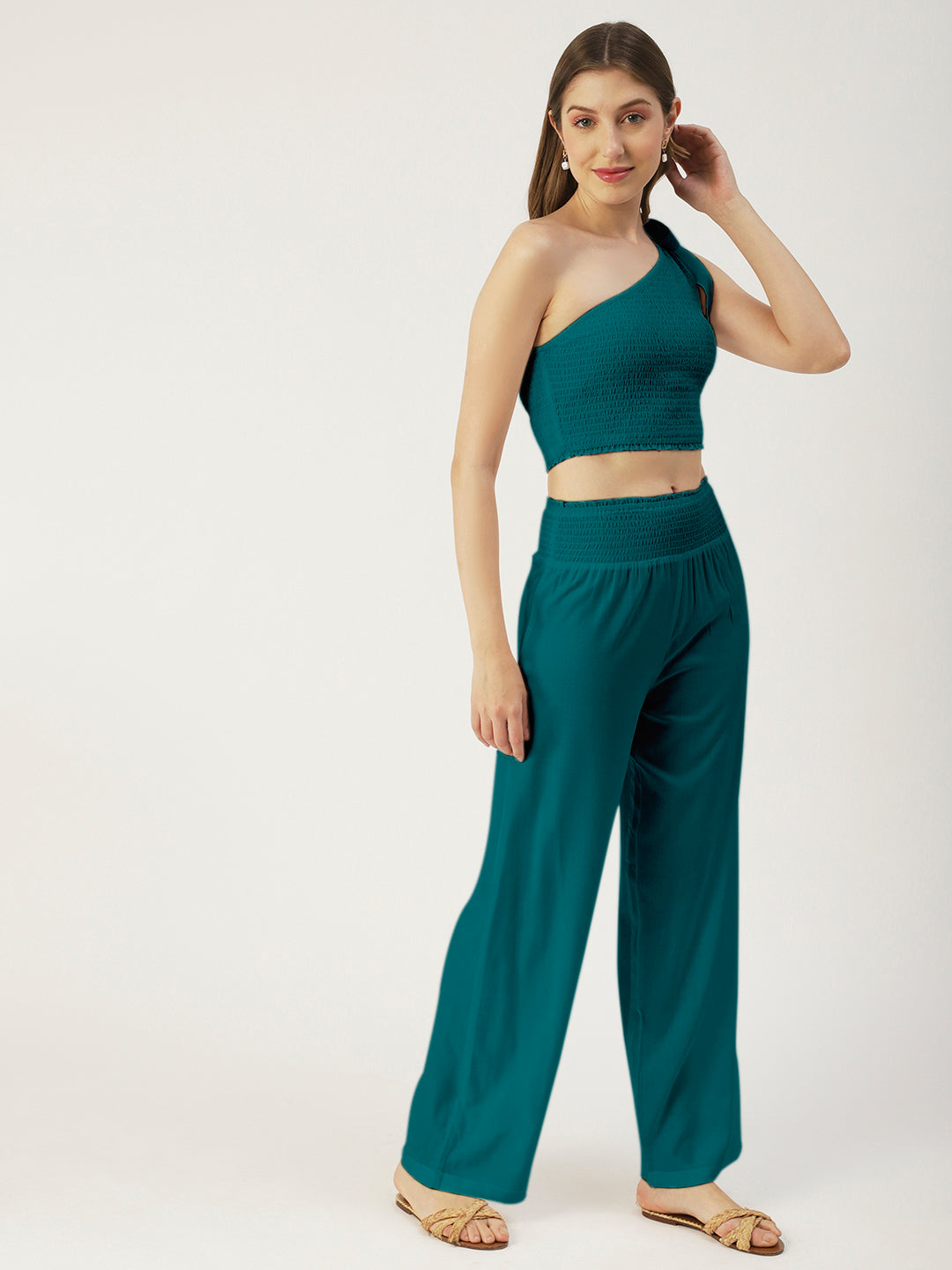 Women's Viscose Coord Set, Crop & Palazzo
