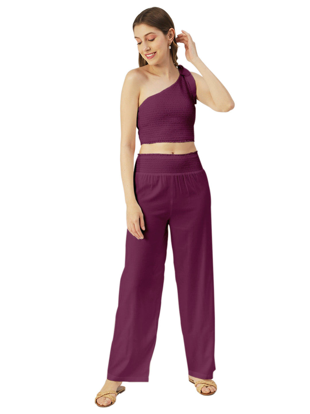 Women's Viscose Coord Set, Crop & Palazzo
