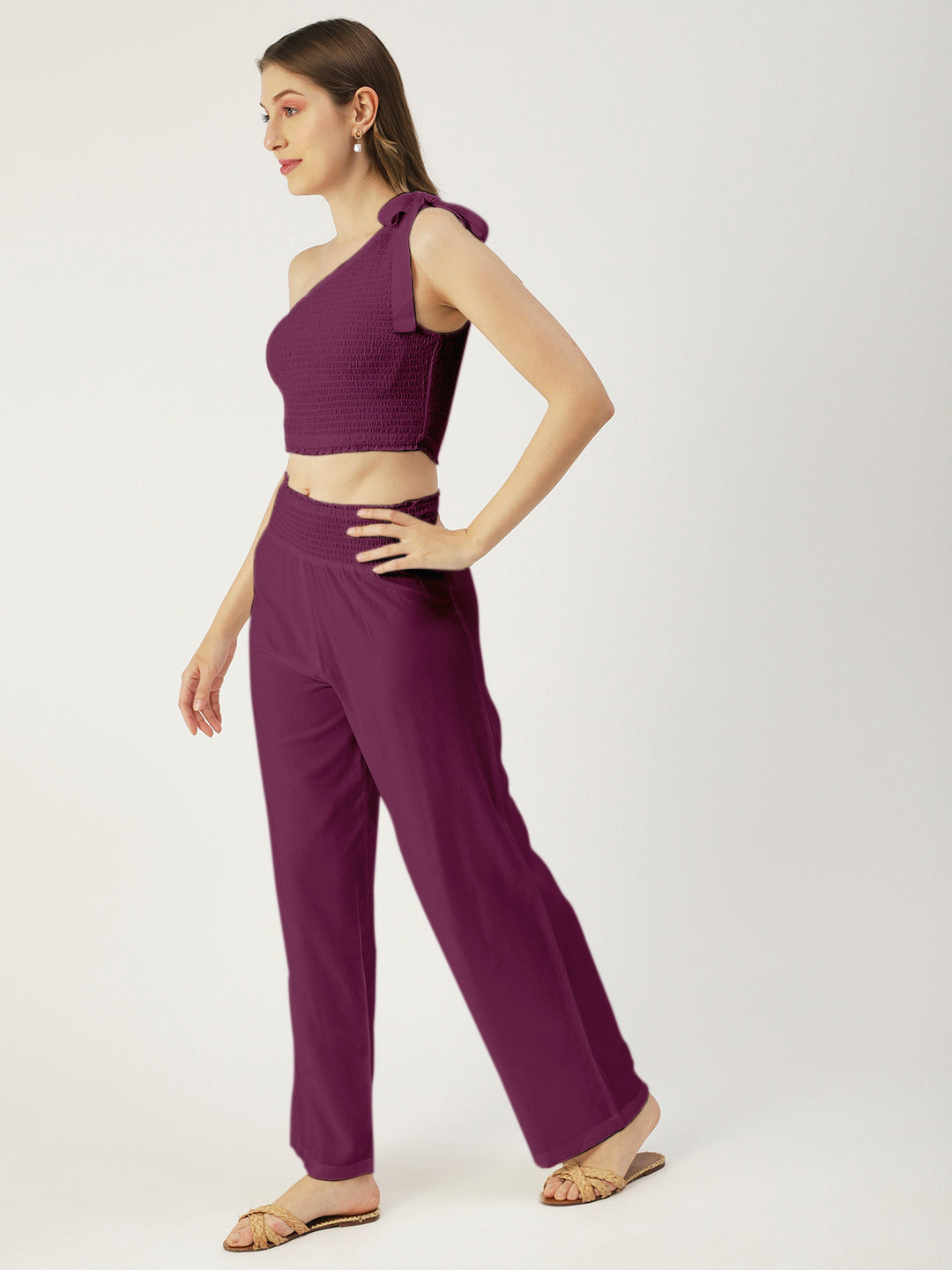 Women's Viscose Coord Set, Crop & Palazzo
