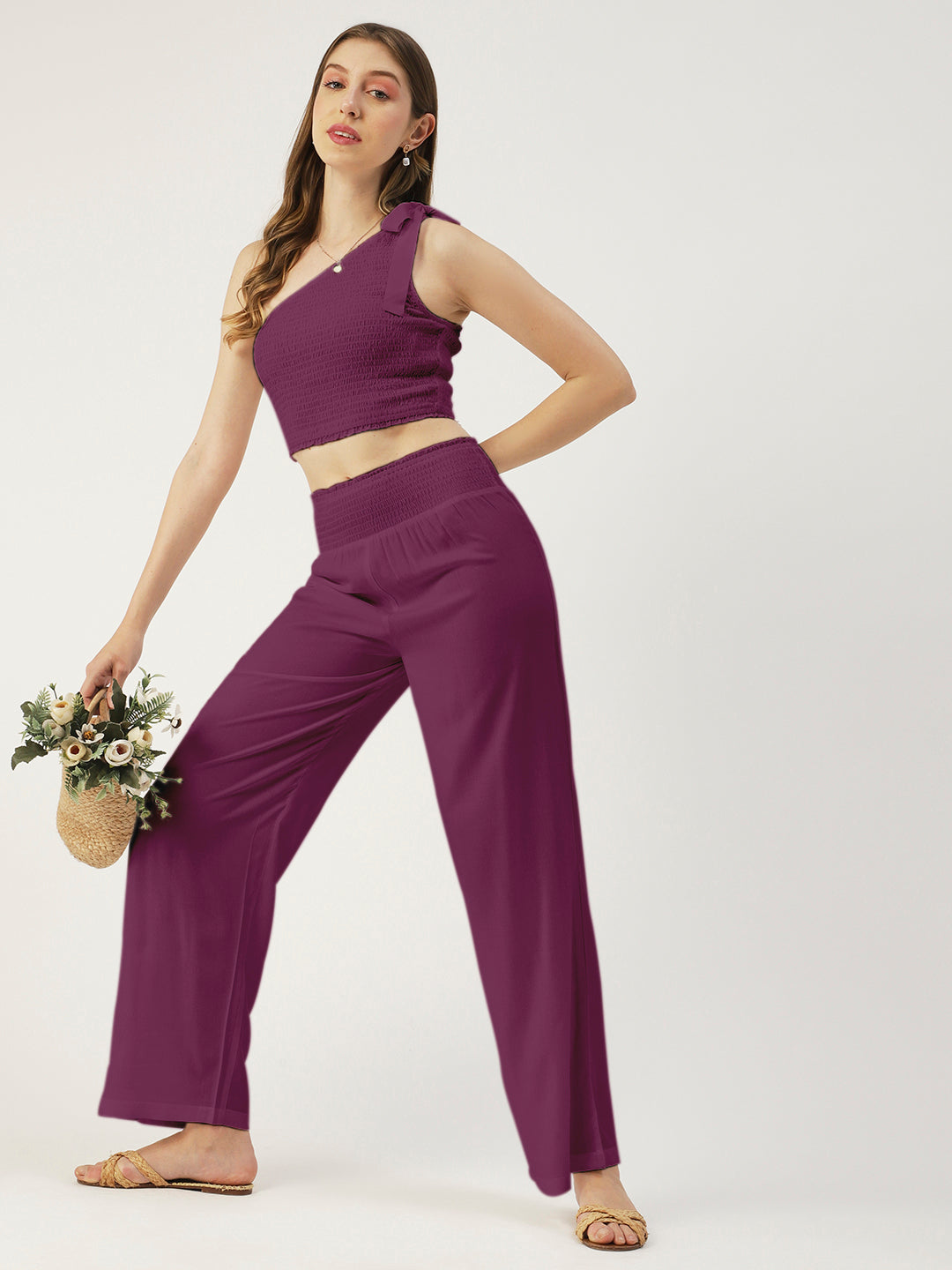 Women's Viscose Coord Set, Crop & Palazzo