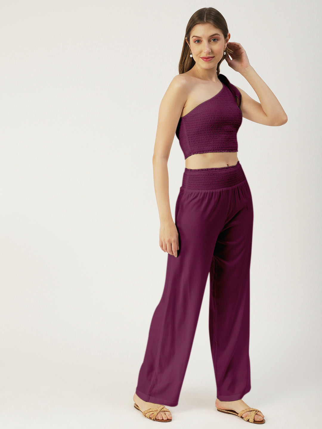 Women's Viscose Coord Set, Crop & Palazzo