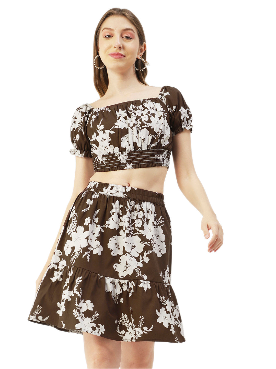 Summer 2 Pcs Set, Off-Shoulder Crop