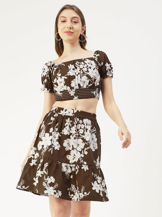 Summer 2 Pcs Set, Off-Shoulder Crop