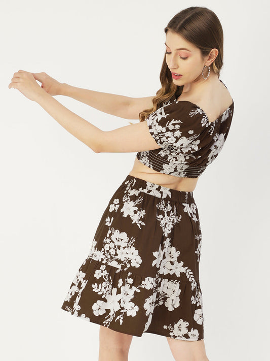 Summer 2 Pcs Set, Off-Shoulder Crop