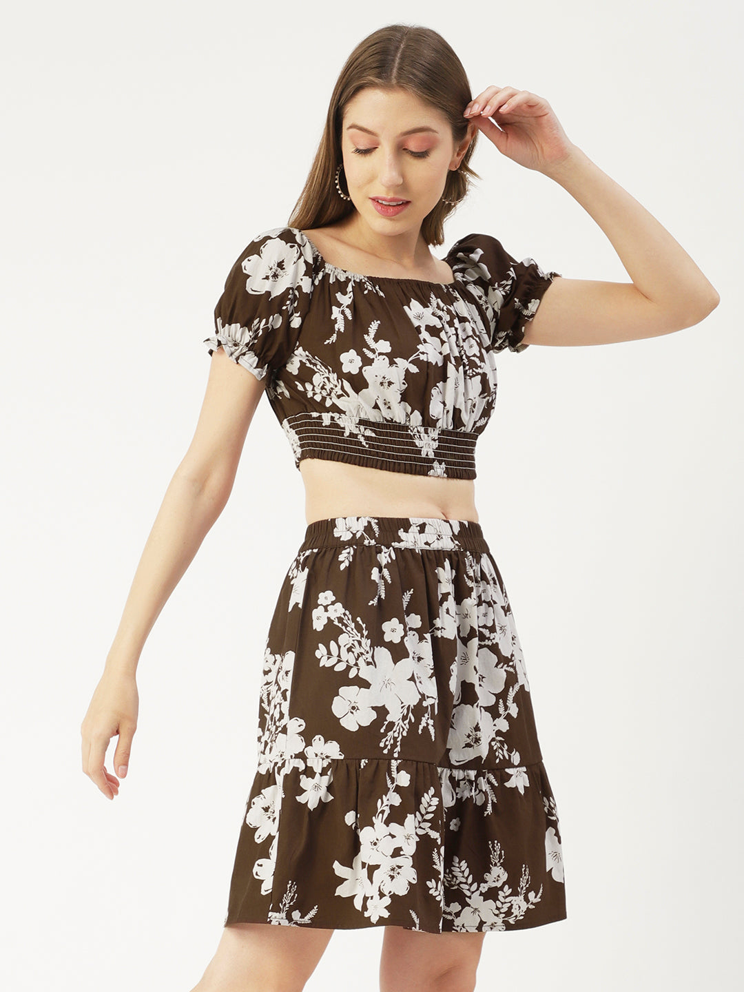 Summer 2 Pcs Set, Off-Shoulder Crop