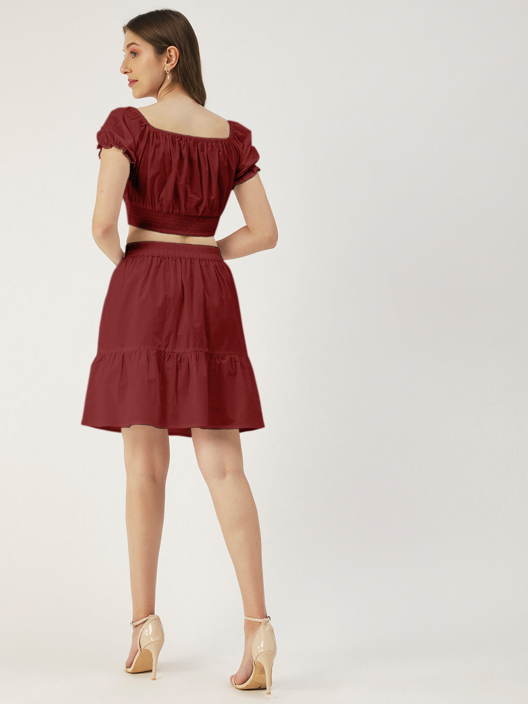 Summer 2 Pcs Set, Off-Shoulder Crop
