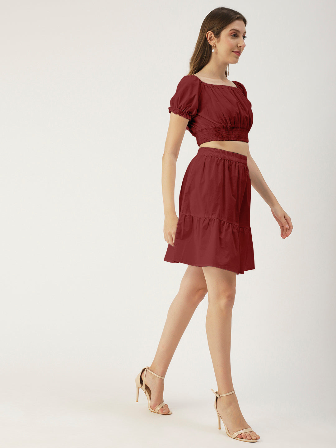 Summer 2 Pcs Set, Off-Shoulder Crop
