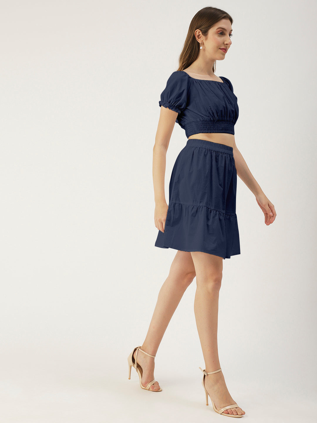 Summer 2 Pcs Set, Off-Shoulder Crop