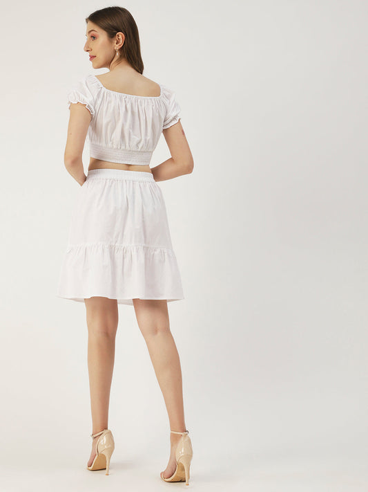 Summer 2 Pcs Set, Off-Shoulder Crop