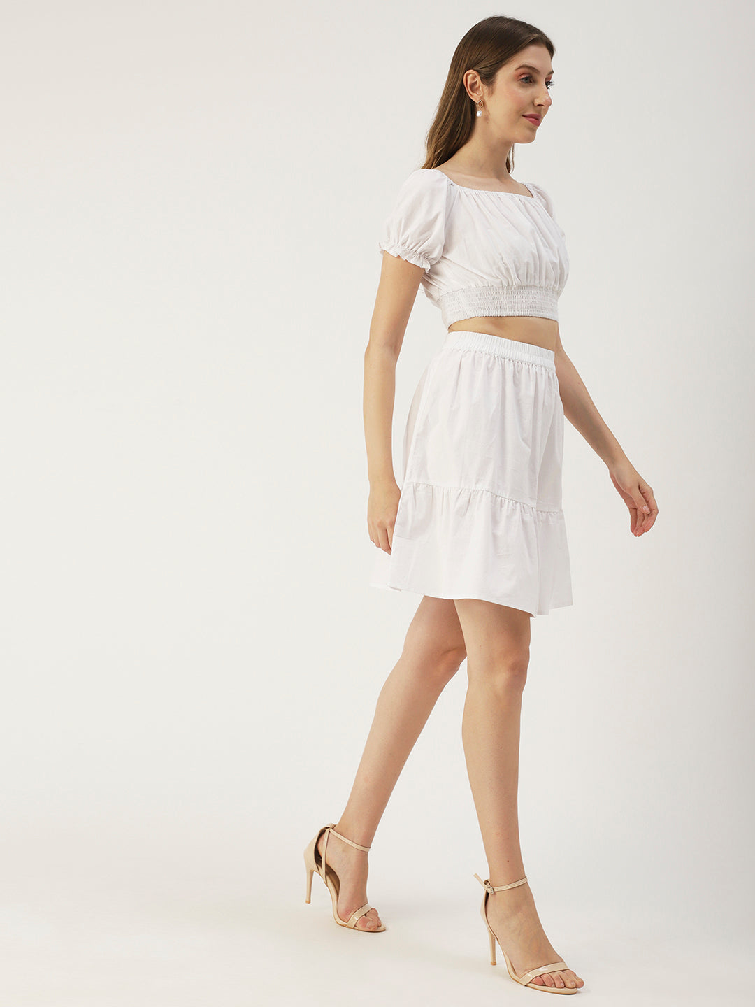 Summer 2 Pcs Set, Off-Shoulder Crop