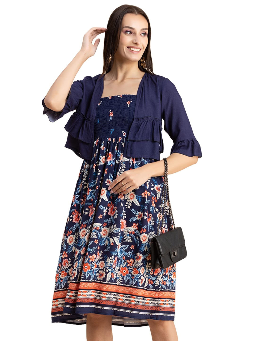Viscose Rayon Co-Ord Set, Printed Dress