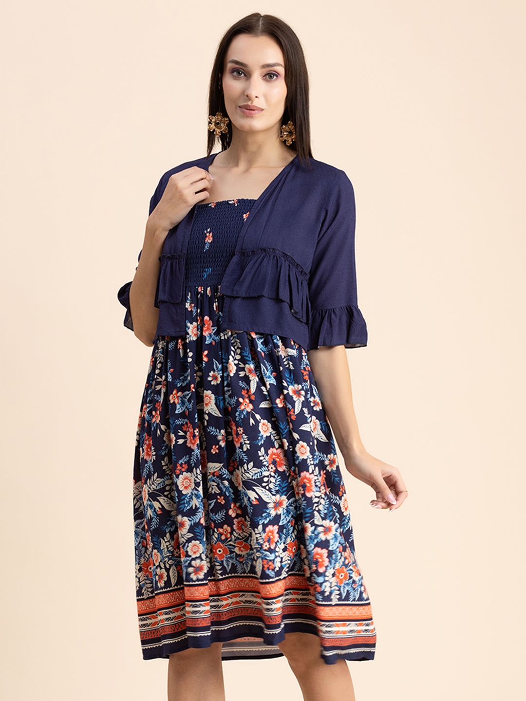 Viscose Rayon Co-Ord Set, Printed Dress