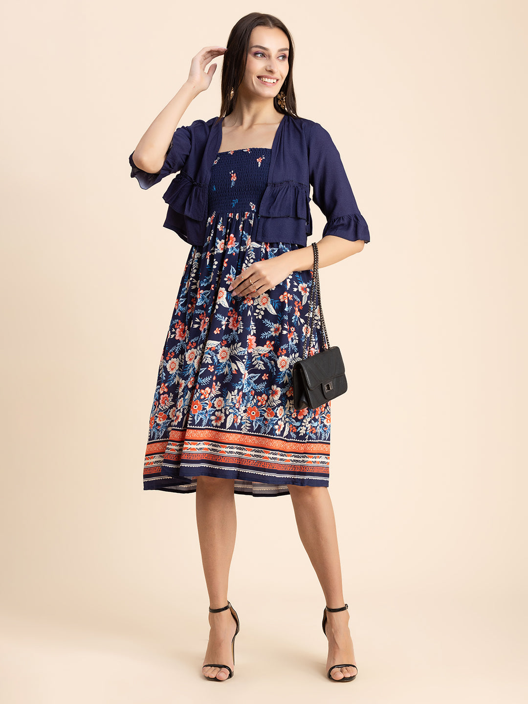 Viscose Rayon Co-Ord Set, Printed Dress