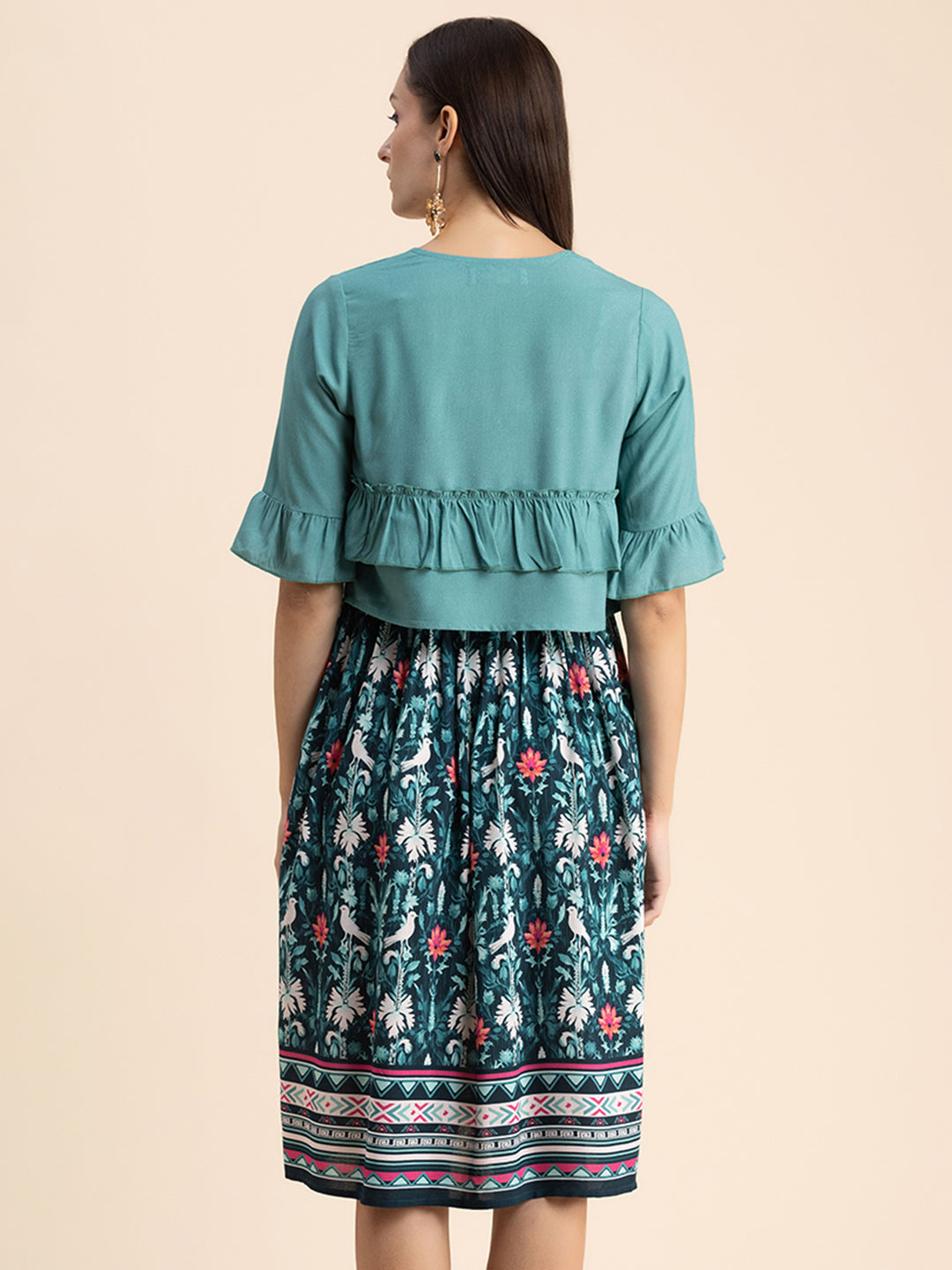 Viscose Rayon Co-Ord Set, Printed Dress