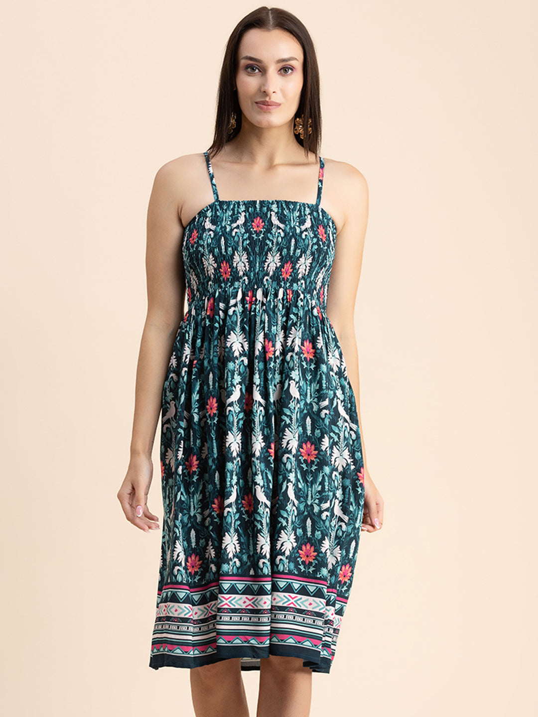 Viscose Rayon Co-Ord Set, Printed Dress