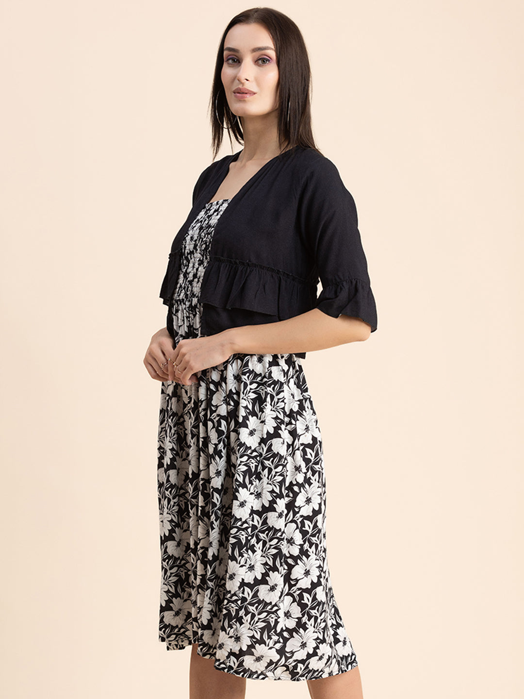Viscose Rayon Co-Ord Set, Printed Dress