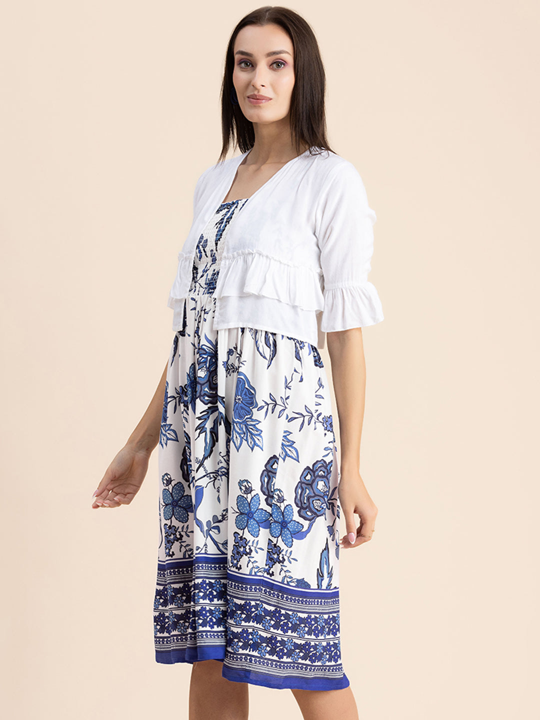 Viscose Rayon Co-Ord Set, Printed Dress