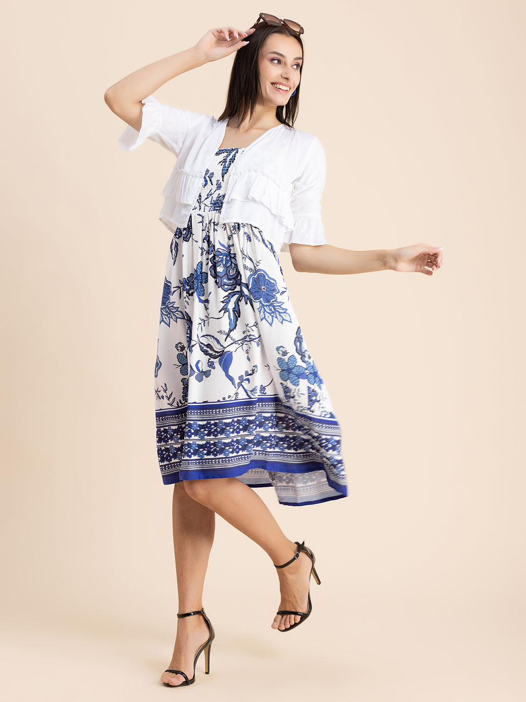 Viscose Rayon Co-Ord Set, Printed Dress