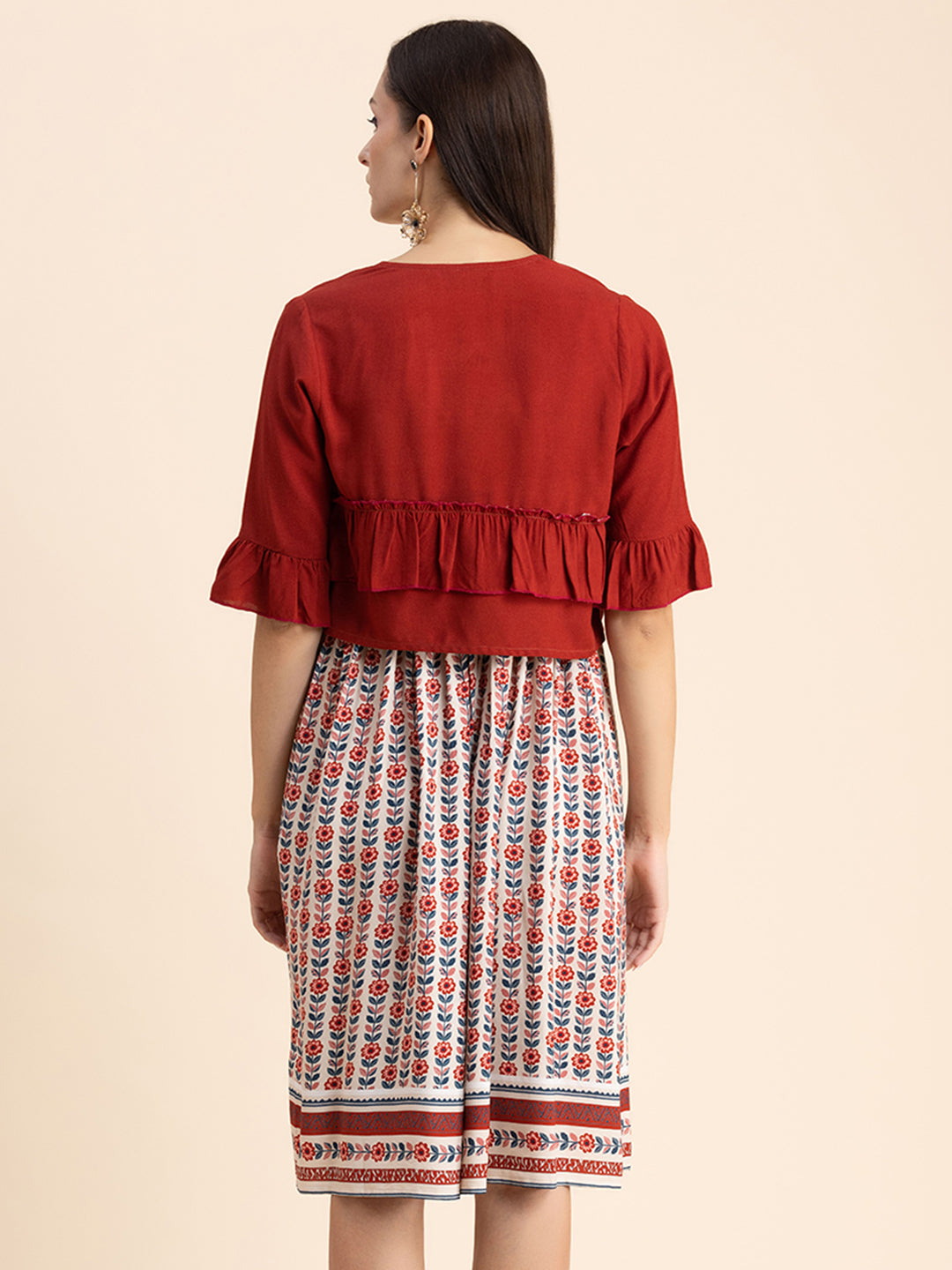 Viscose Rayon Co-Ord Set, Printed Dress