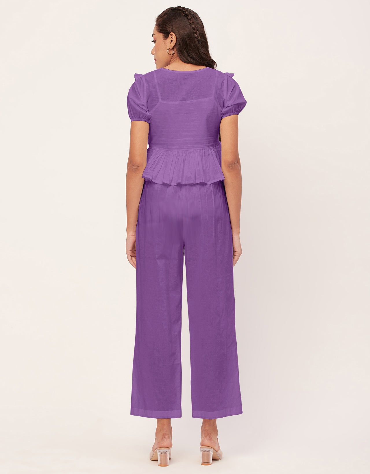 Solid Co-Ord Set, Cotton Top & Pajamas