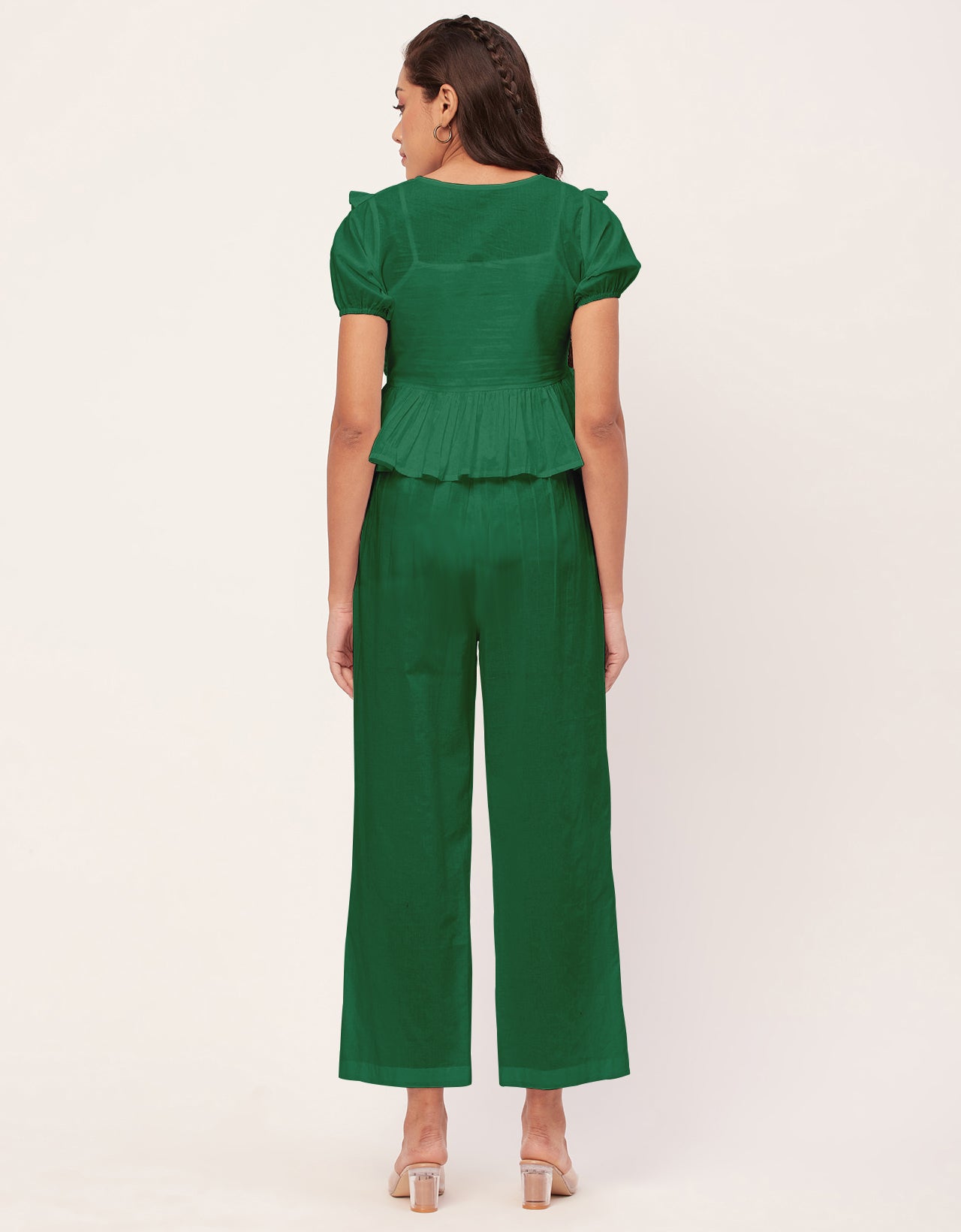 Solid Co-Ord Set, Cotton Top & Pajamas