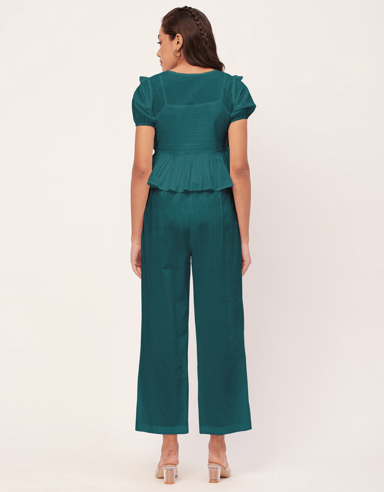 Solid Co-Ord Set, Cotton Top & Pajamas