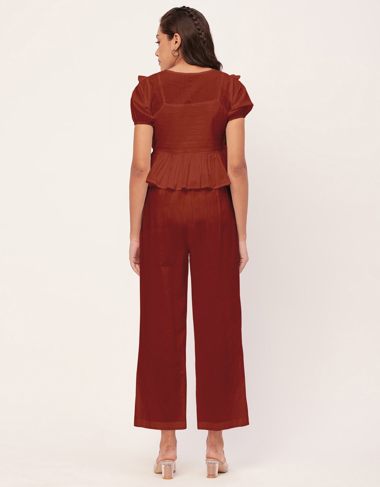 Solid Co-Ord Set, Cotton Top & Pajamas