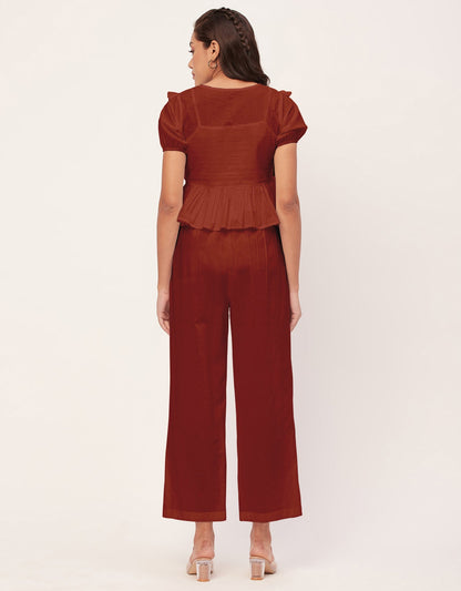 Solid Co-Ord Set, Cotton Top & Pajamas