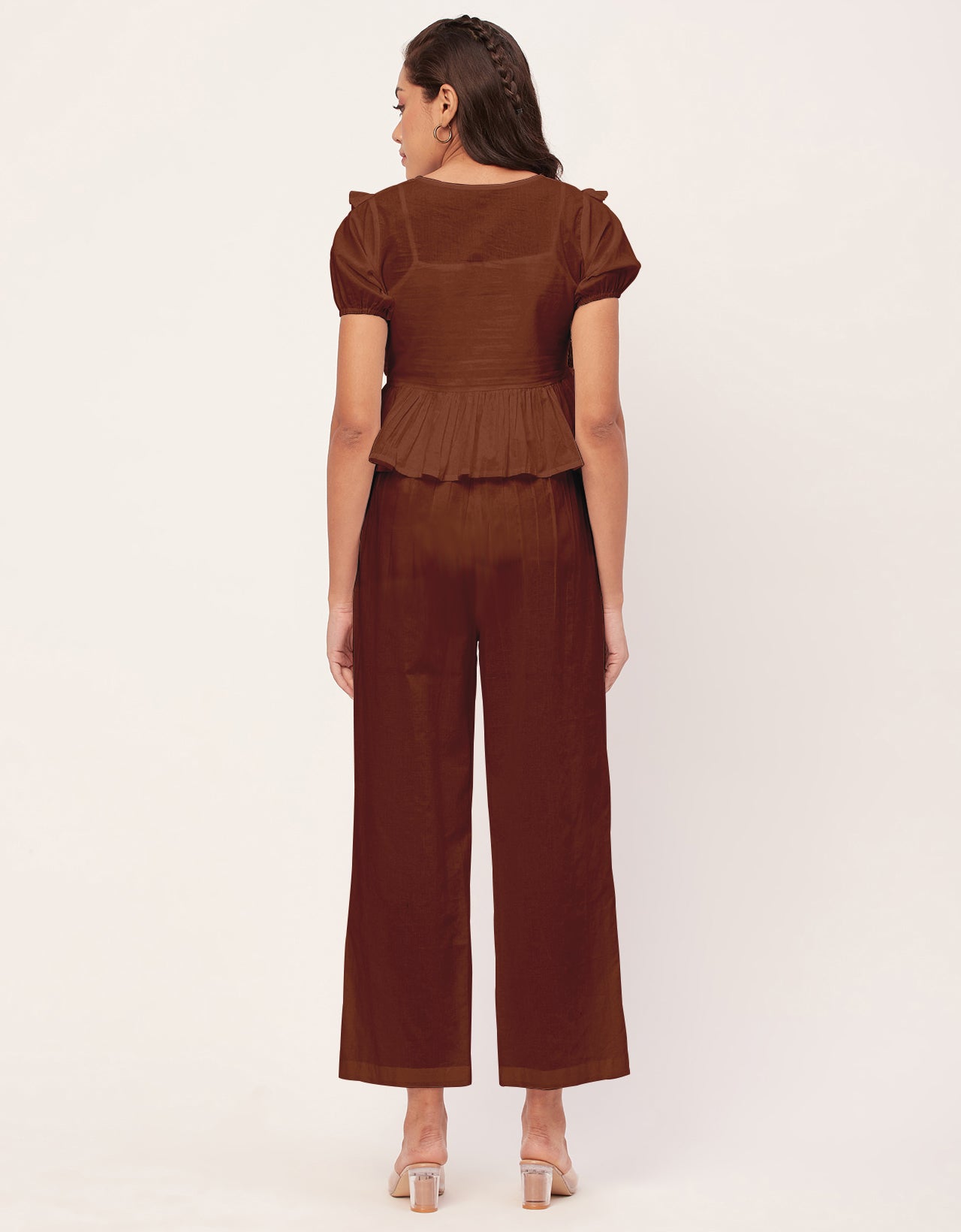 Solid Co-Ord Set, Cotton Top & Pajamas