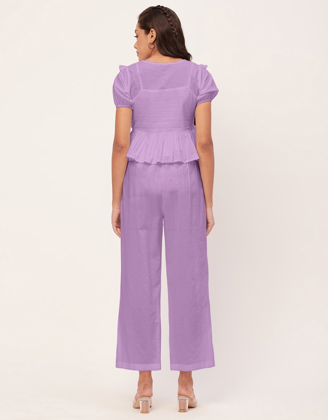 Solid Co-Ord Set, Cotton Top & Pajamas