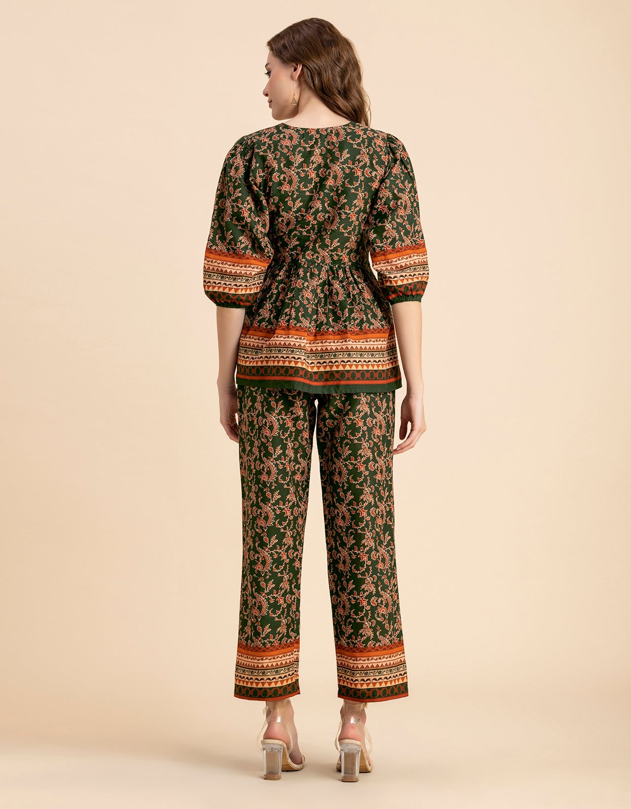 Printed 2 Pcs Coord Set, Cotton Top