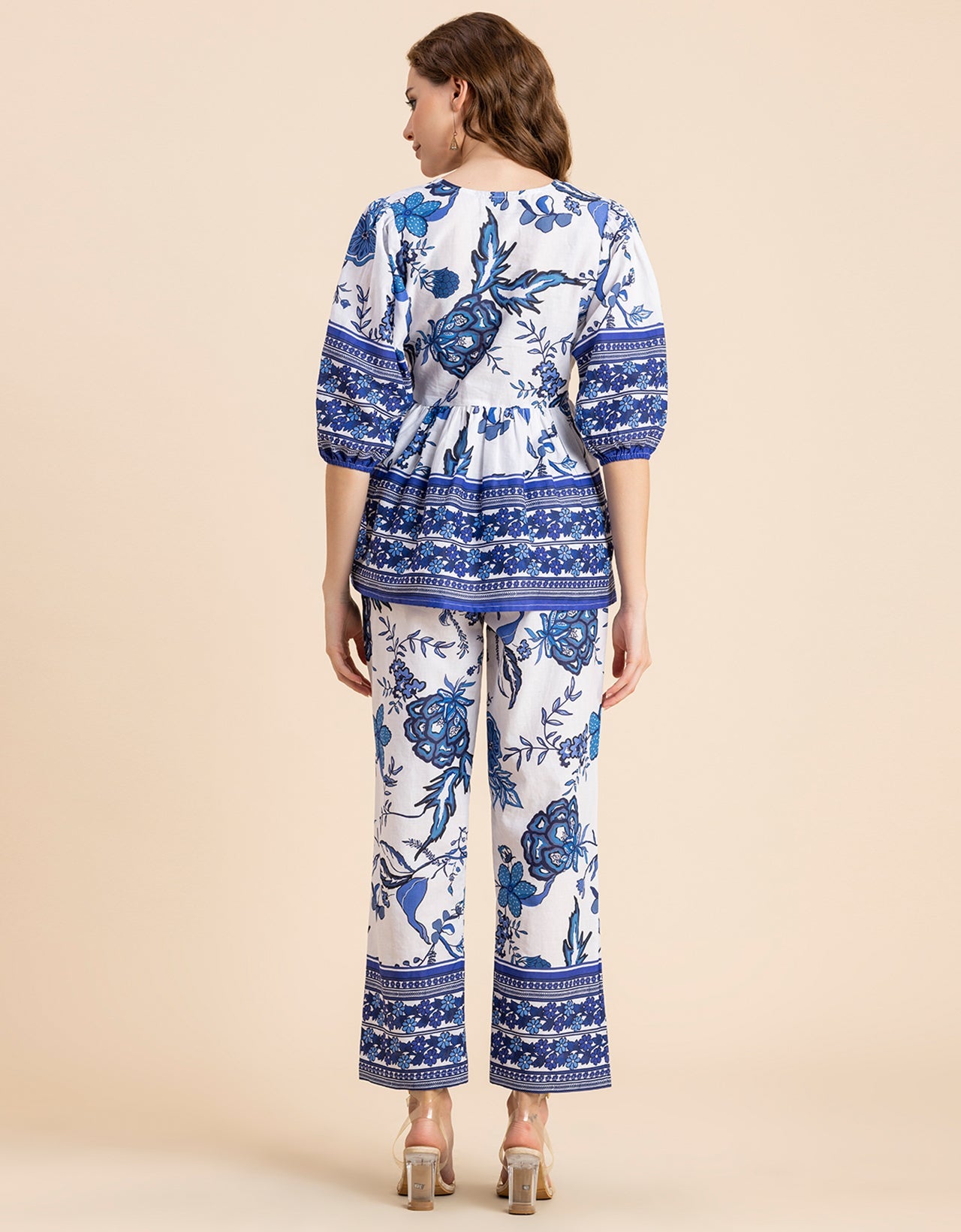 Printed 2 Pcs Coord Set, Cotton Top