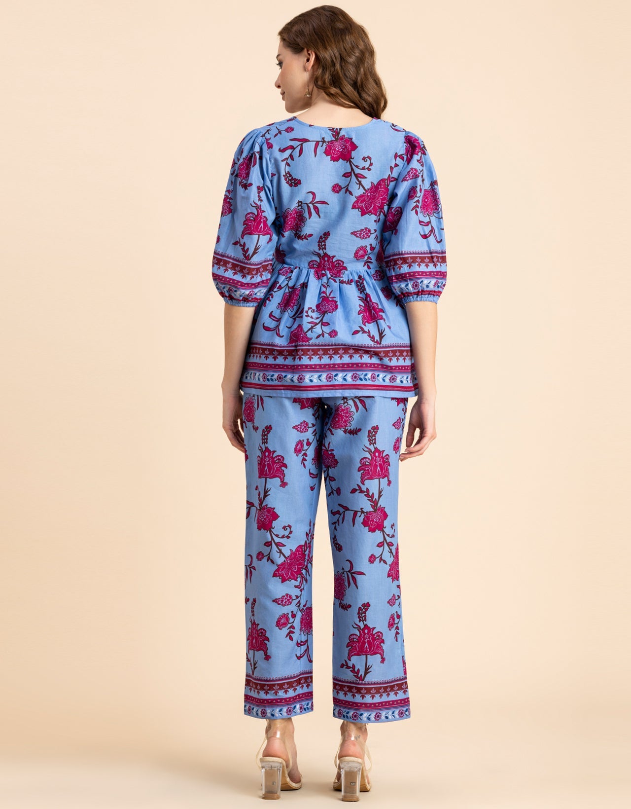 Printed 2 Pcs Coord Set, Cotton Top