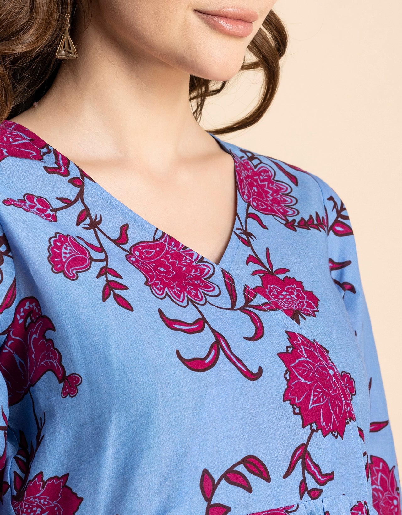 Printed 2 Pcs Coord Set, Cotton Top