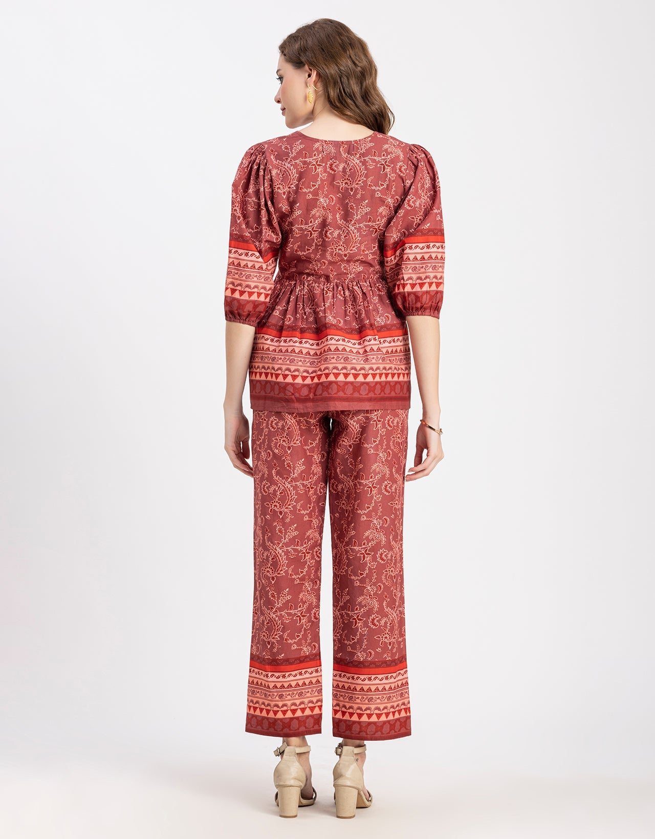 Printed 2 Pcs Coord Set, Cotton Top