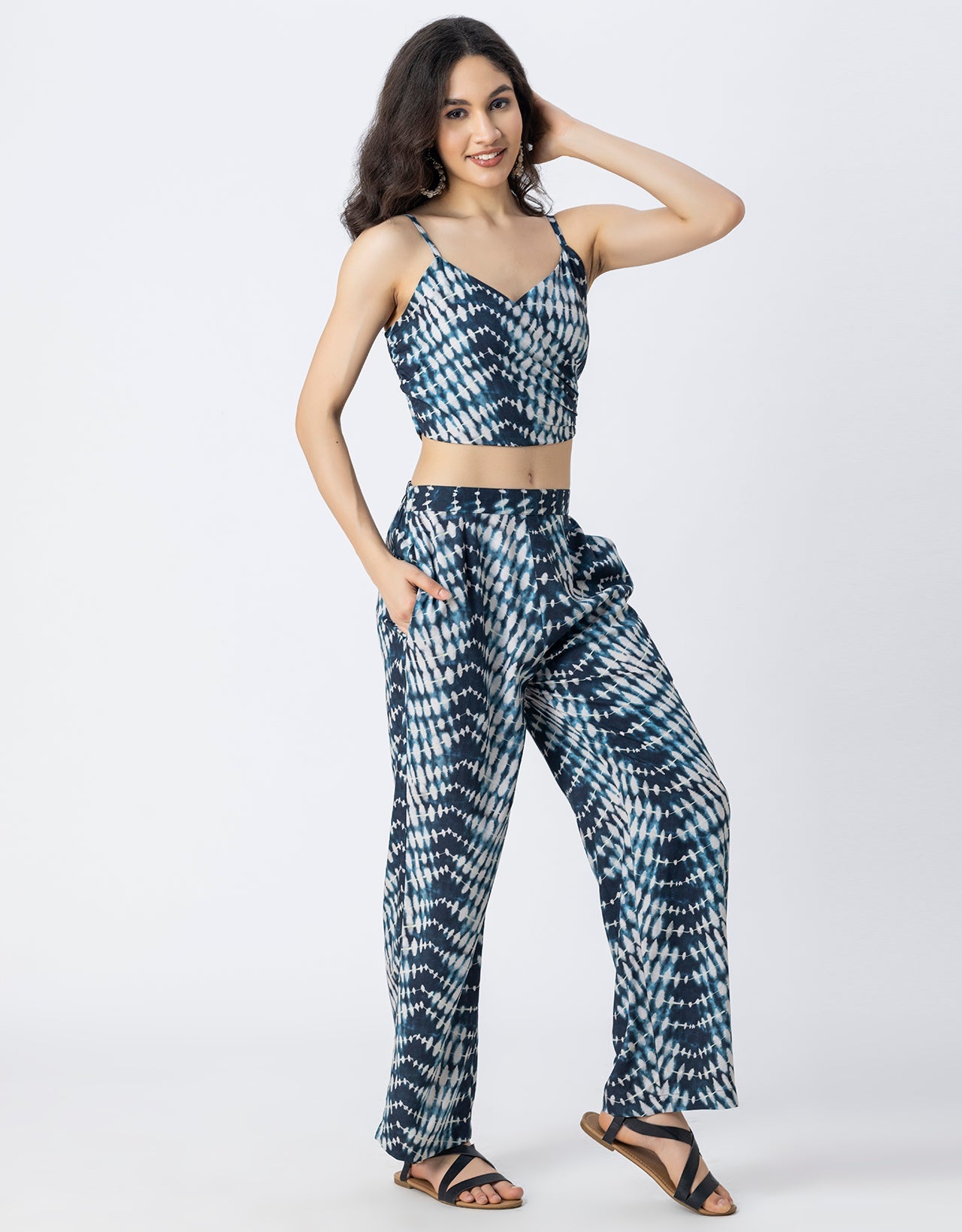 Printed 2 Pcs Summer Cord Set For Women