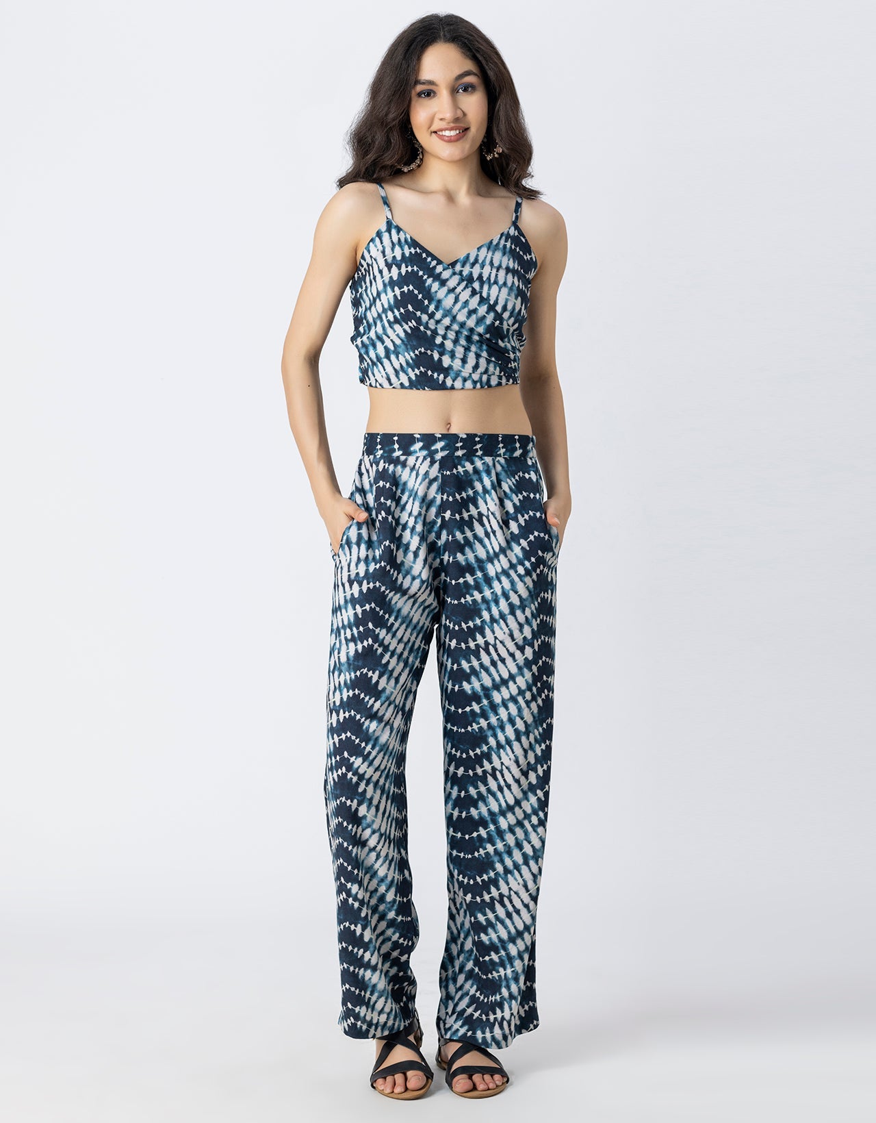 Printed 2 Pcs Summer Cord Set For Women