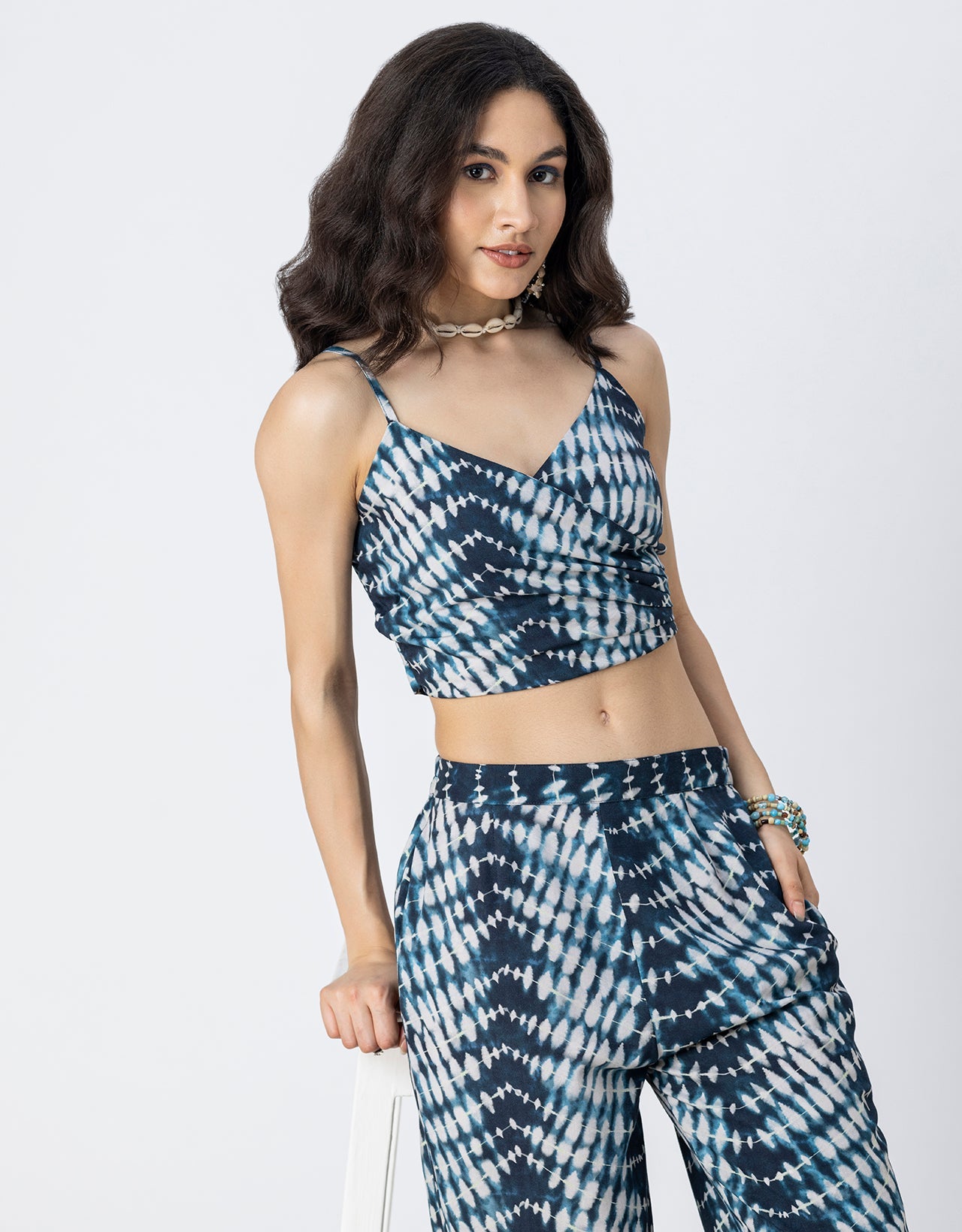 Printed 2 Pcs Summer Cord Set For Women