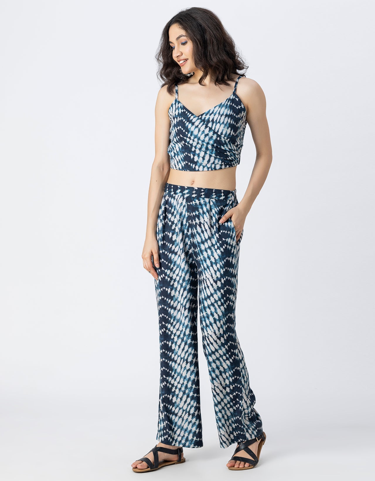 Printed 2 Pcs Summer Cord Set For Women