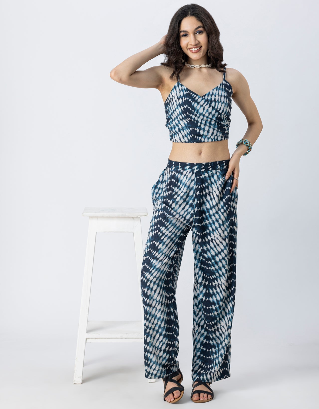 Printed 2 Pcs Summer Cord Set For Women