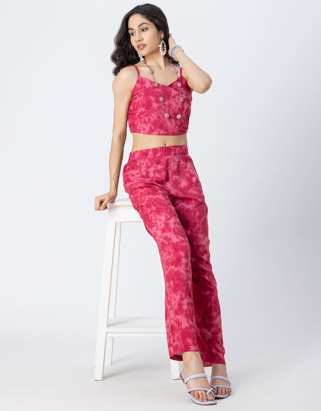 Printed 2 Pcs Summer Cord Set For Women