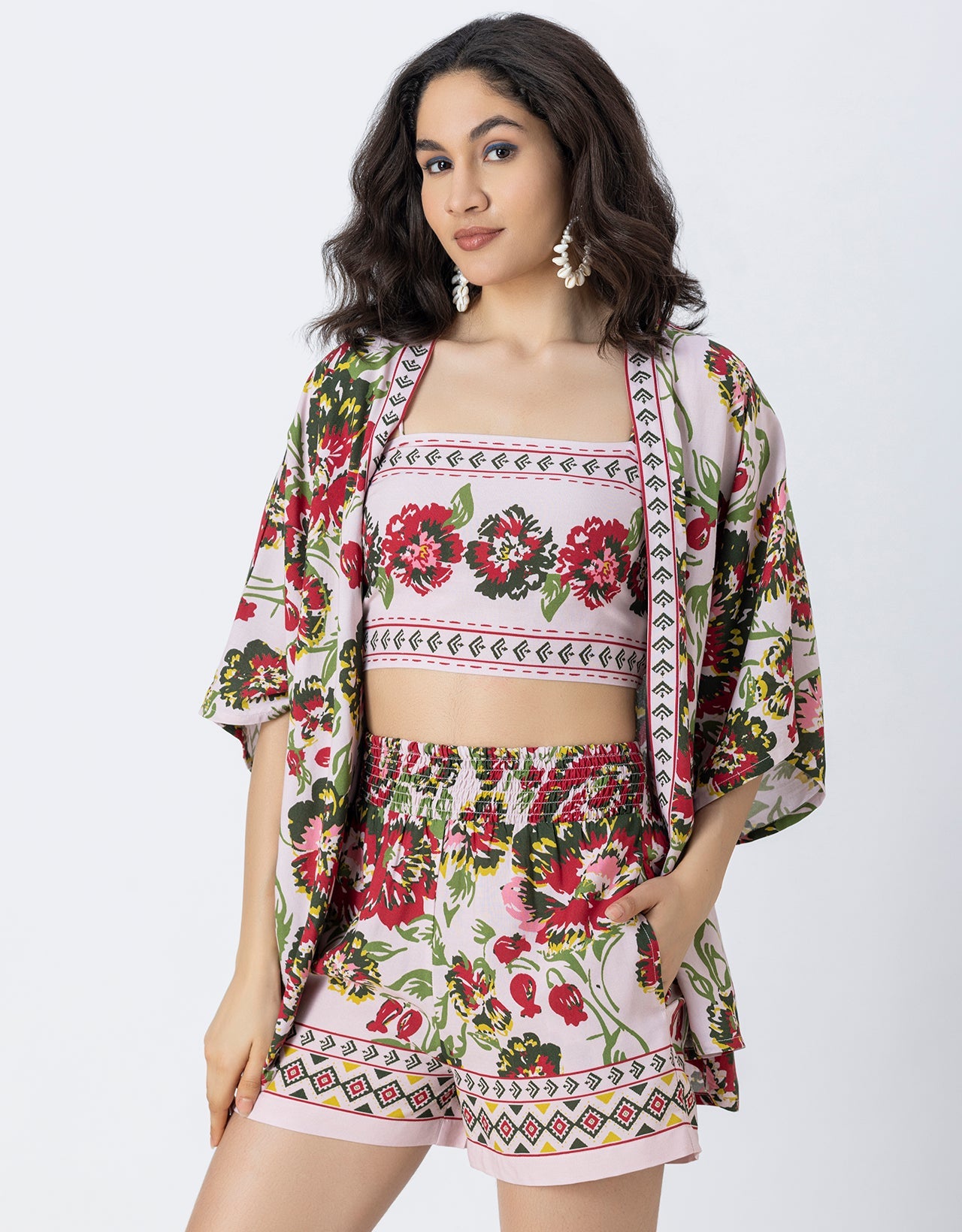 Women Printed 3 Piece Vacation Cord Set