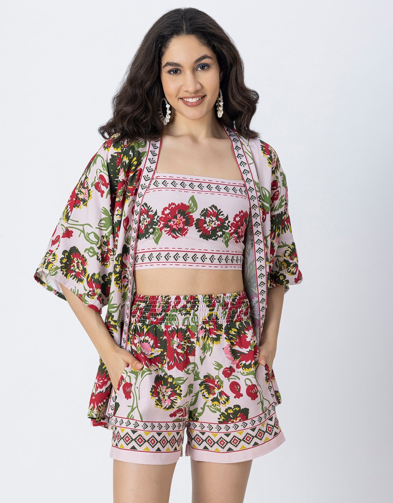 Women Printed 3 Piece Vacation Cord Set