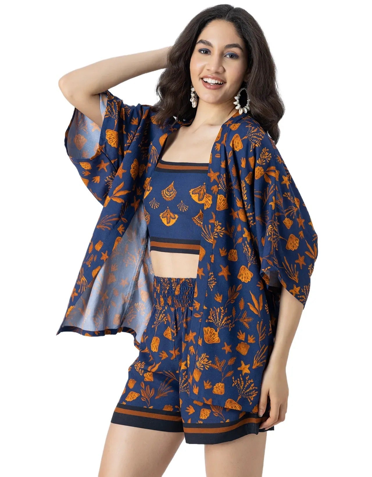 Women Printed 3 Piece Vacation Cord Set